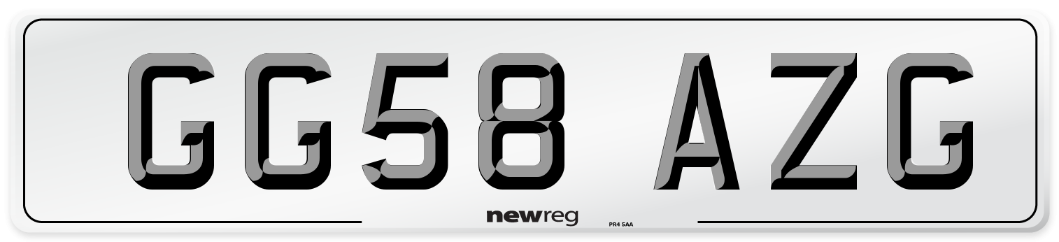 GG58 AZG Number Plate from New Reg